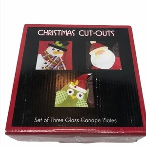 Christmas cut-outs glass canape plates sets